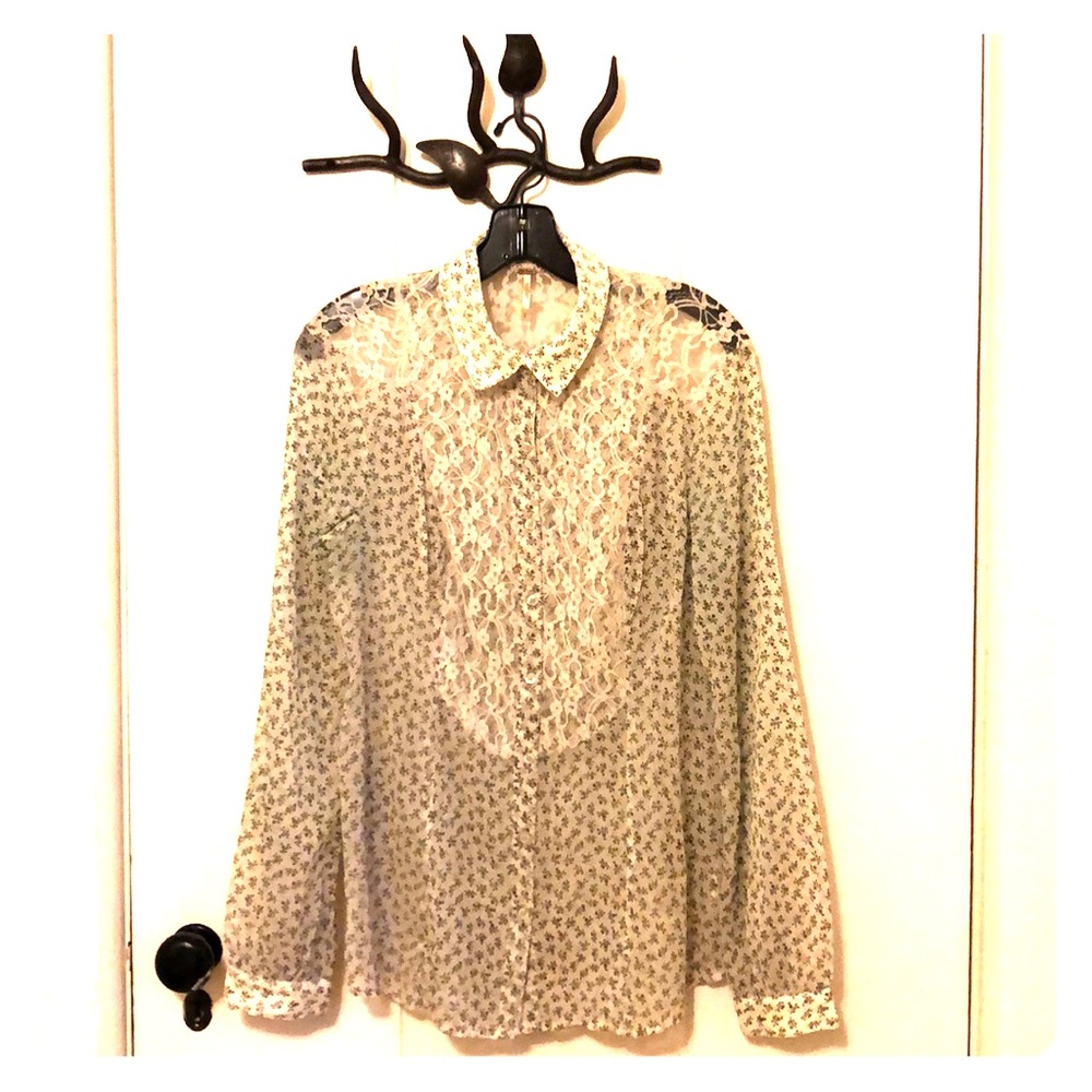Free People print blouse
